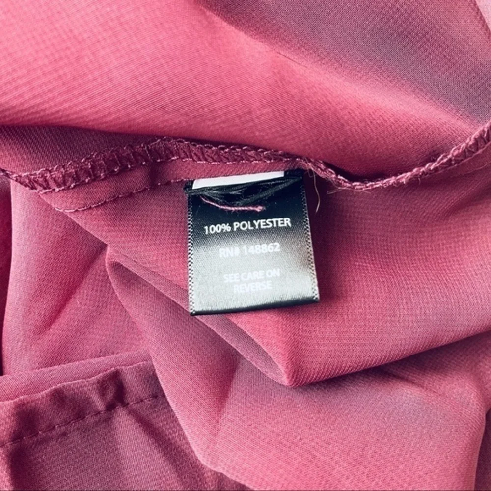 3/$22🩶 Torrid Burgundy Red Ombre Sheer Chiffon Open Back Top Blouse Plus 5 5X